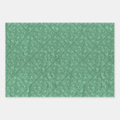 グリーン素朴とクランベリーレッドクリスマス ラッピングペーパーシート (正面)