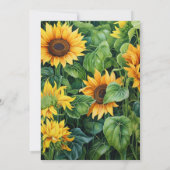 グリーン素朴とヒマワリのフローラ結婚ズモノグラム 招待状 (裏面)