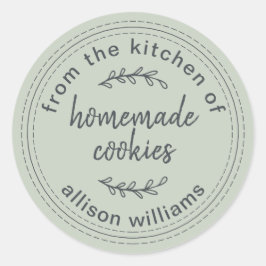 グリーン素朴のキッチンから自家製クッキー ラウンドシール