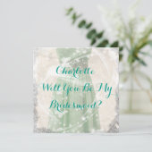 グリーン素朴は私のブライドメイド招待状 招待状 (スタンド正面)