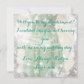 グリーン素朴は私のブライドメイド招待状 招待状 (裏面)