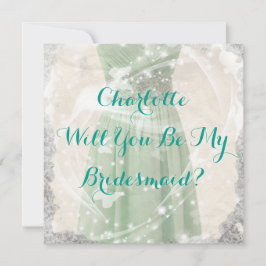グリーン素朴は私のブライドメイド招待状 招待状