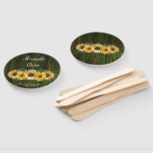 グリーン素朴ひまわり結婚式の引き出物ハンドファン ハンドファン (組立なし)