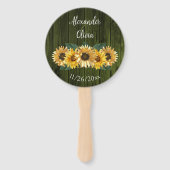 グリーン素朴ひまわり結婚式の引き出物ハンドファン ハンドファン (正面)