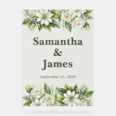 グリーン素朴アクセント付きガーデンウェルカム アクリルサイン (正面)