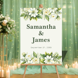 グリーン素朴アクセント付きガーデンウェルカム アクリルサイン