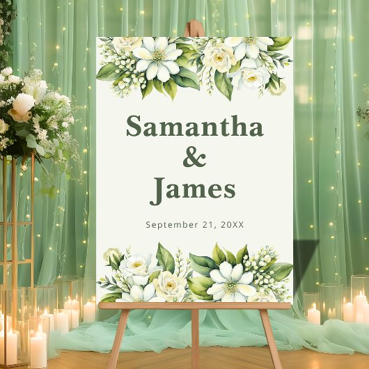 グリーン素朴アクセント付きガーデンウェルカム アクリルサイン