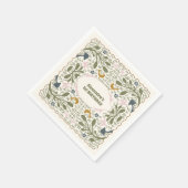 グリーン素朴ウッドランドシダ1st誕生日 スタンダードカクテルナプキン (角)