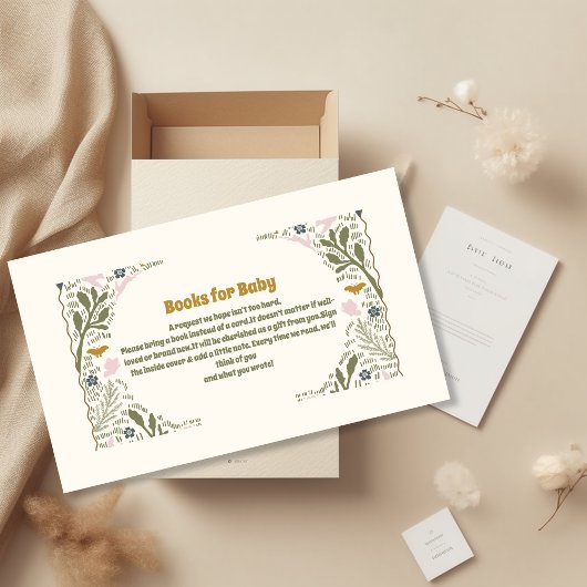 グリーン素朴ウッドランドファーンブックベビー エンクロージャーカード