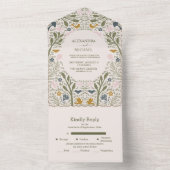 グリーン素朴ウッドランド結婚ファーン オールインワン招待状 (内側)