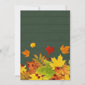 グリーン素朴ウッド紅葉感謝祭 招待状 (裏面)