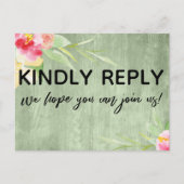 グリーン素朴ウッドBohoフラワーメニュー選択 ポストカード (正面)