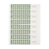 グリーン素朴ギンガムクリスマス差出人住所 ラップアラウンドラベル (シート)