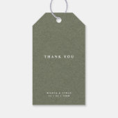 グリーン素朴クラフトミニマルタイポグラフィ結婚ズ ギフトタグ (裏面)