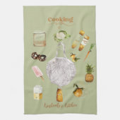 グリーン素朴クリスマスホリデーファームハウスギフト キッチンタオル (縦)