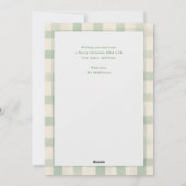グリーン素朴ジンガムコテージコアストライプ写真 シーズンカード (裏面)