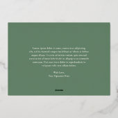 グリーン素朴ジンガムモダンクリスマス 箔シーズンカード (裏面)