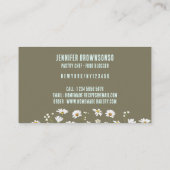 グリーン素朴スタイルデイジーフラワーベーカリー 名刺 (裏面)