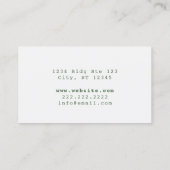 グリーン素朴タイミニマルプライターフォント名刺 名刺 (裏面)