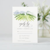 グリーン素朴デュスキーブルーワイナリーヴィネヤードズ結婚ズ 出欠カード (スタンド正面)