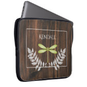 グリーン素朴トンフライパーソナライズされたラップトップスリーブ ラップトップスリーブ (正面右)