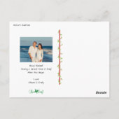 グリーン素朴ハートとクリスマスワード2写真縁ど ポストカード (裏面)