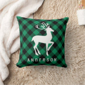 グリーン素朴バッファロープラディトインデアモノグラム クッション (ブランケット)