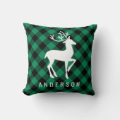 グリーン素朴バッファロープラディトインデアモノグラム クッション (正面)