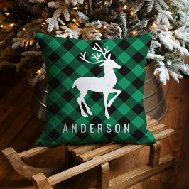 グリーン素朴バッファロープラディトインデアモノグラム クッション