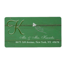 グリーン素朴バーンウッド ラベル