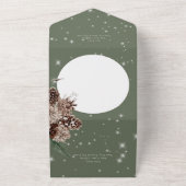 グリーン素朴パインウィンタースパークル詳細 オールインワン招待状 (外側)