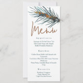 グリーン素朴パインニードル披露宴ディナーメニュー 招待状 (正面)