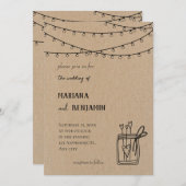 グリーン素朴パインブランチ結婚式招待状 招待状 (正面/裏面)