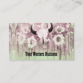 グリーン素朴パープルウエスタンブルスカルヒマワリ 名刺 (正面)