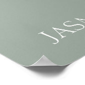 グリーン素朴ピーチフローラ結婚のウェルカムサイン ポスター (角)