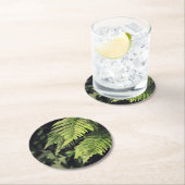 グリーン素朴ファーンコースター ラウンドペーパーコースター (インサイチュ)