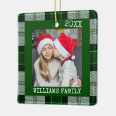 グリーン素朴フォトプレイド2023クリスマスオーナメント セラミックオーナメント (左)