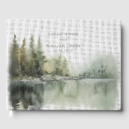 グリーン素朴フォレ結婚ストブック ゲストブック