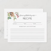 グリーン素朴ブライダルシャワーレシピカード エンクロージャーカード (正面/裏面)