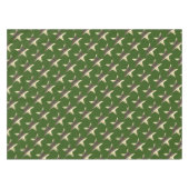 グリーン素朴ブラウンスターズパターンフェスティバルクリスマス テーブルクロス (正面(横))