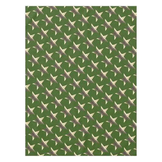 グリーン素朴ブラウンスターズパターンフェスティバルクリスマス テーブルクロス (正面)