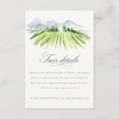 グリーン素朴ブルーワイナリーヴィンヤード結婚ズ詳細 エンクロージャーカード (正面)