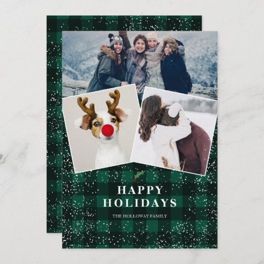 グリーン素朴プライドのフランネルミスタントスノー3枚 シーズンカード (正面/裏面)