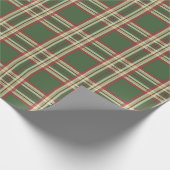 グリーン素朴プレイドクリスマスラッピング紙 ラッピングペーパー (角)
