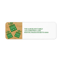 グリーン素朴プレゼントホリデー住所 シール