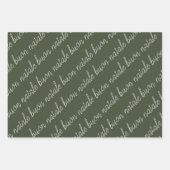 グリーン素朴ホワイトブオンナターレホリデイ ラッピングペーパーシート (正面2)