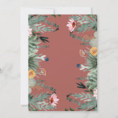 グリーン素朴ボタニカルツリーズユニークブライダルシャワー 招待状 (裏面)