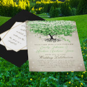 グリーン素朴メイソンジャーハートリーフ結婚ツリー 招待状