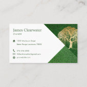 グリーン素朴モダン&金ゴールドウィローツリー造園 名刺 (裏面)