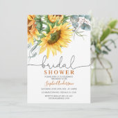 グリーン素朴リーサンフラワーブライダルシャワー 招待状 (スタンド正面)